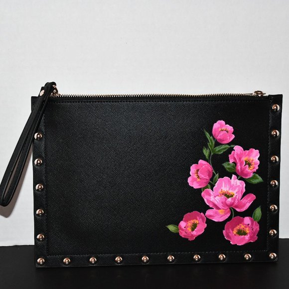 White House Black Market Floral Zip Pouch #5703057